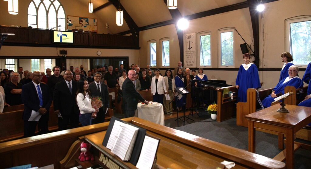 group picture at David Donaldson's ordination service